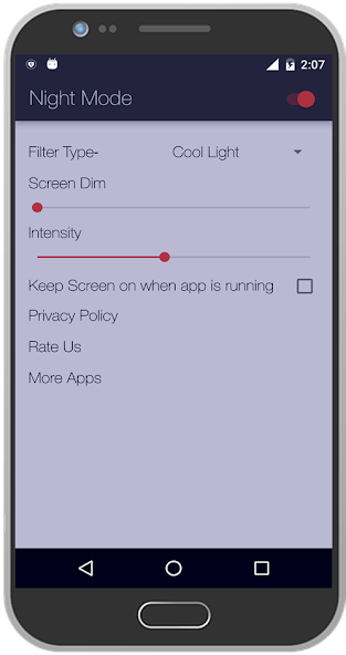 Night Mode Application Screenshots Night Mode Application Screenshots