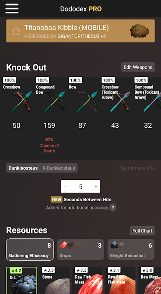 Dododex Application Screenshots