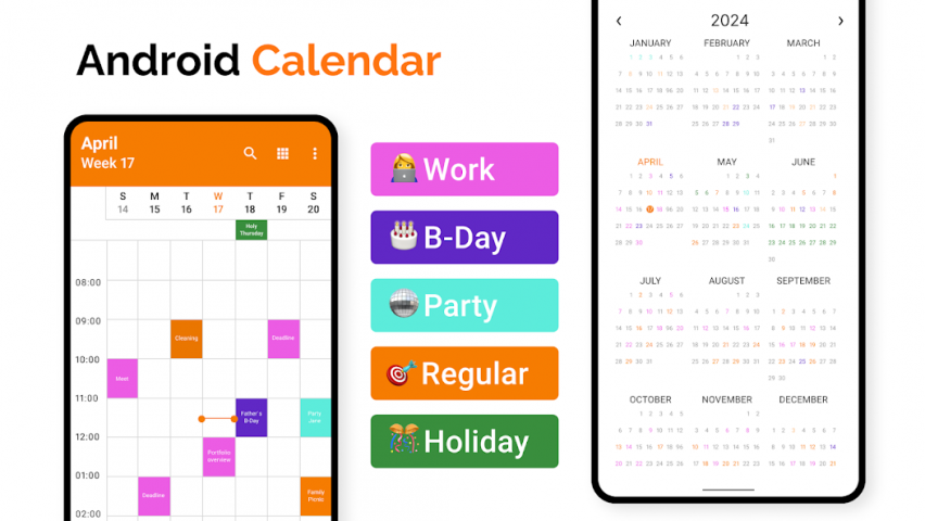 Simple Calendar Application Screenshots
