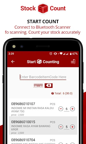 Stock Count Application Screenshots
