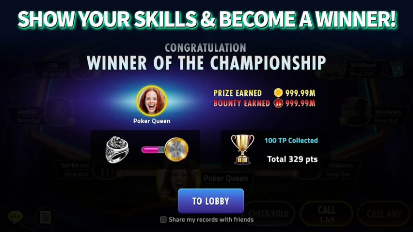 Texas Holdem Poker  House of Poker Application Screenshots