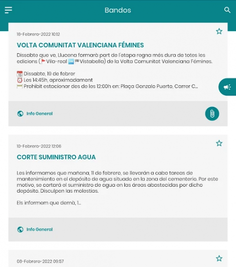 LLucena/ Lucena del Cid Informa Application Screenshots