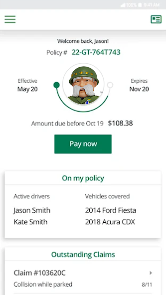 The General® Insurance Application Screenshots