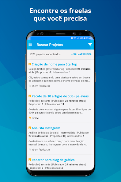 99Freelas Application Screenshots 99Freelas Application Screenshots