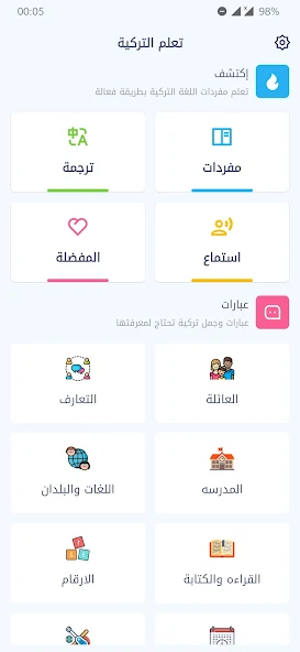 تعلم اللغة التركية ببساطة Application Screenshots