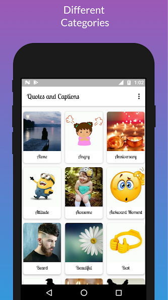 Quotes and Captions Application Screenshots Quotes and Captions Application Screenshots