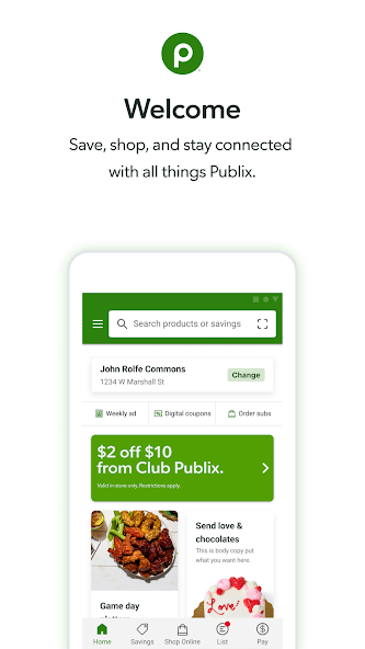 Publix Application Screenshots