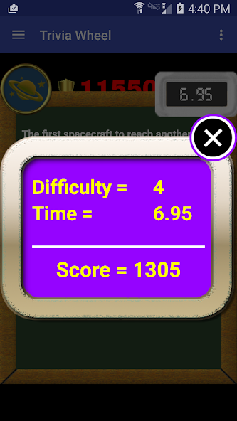 Science Quiz Wheel Application Screenshots