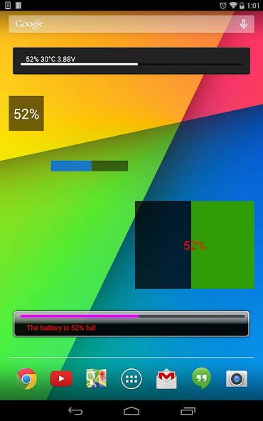 Battery Progress Widget Application Screenshots