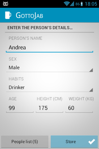 GottoJab - Alcohol Test Application Screenshots GottoJab - Alcohol Test Application Screenshots