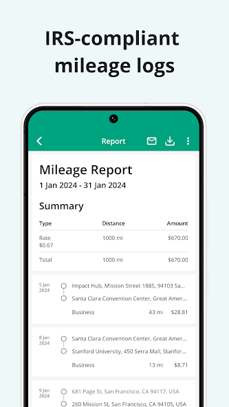Mileage Tracker on Autopilot by Driversnote Application Screenshots