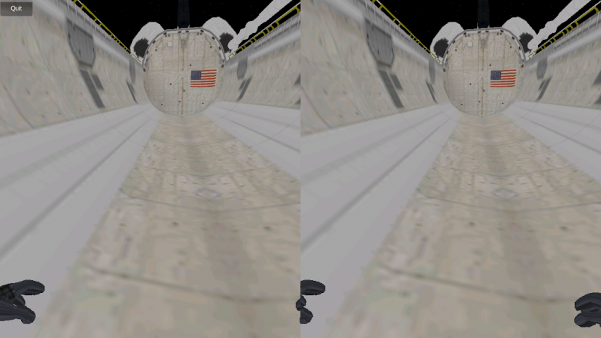 VR Space Walk Application Screenshots