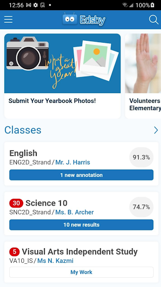 Edsby Application Screenshots